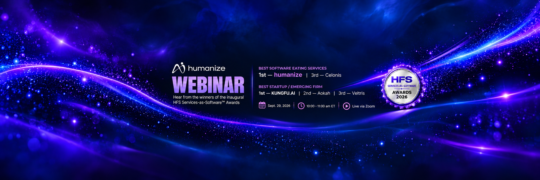 humanize webinar: hear from the winners of the inaugural HFS Services-as-Software Awards.